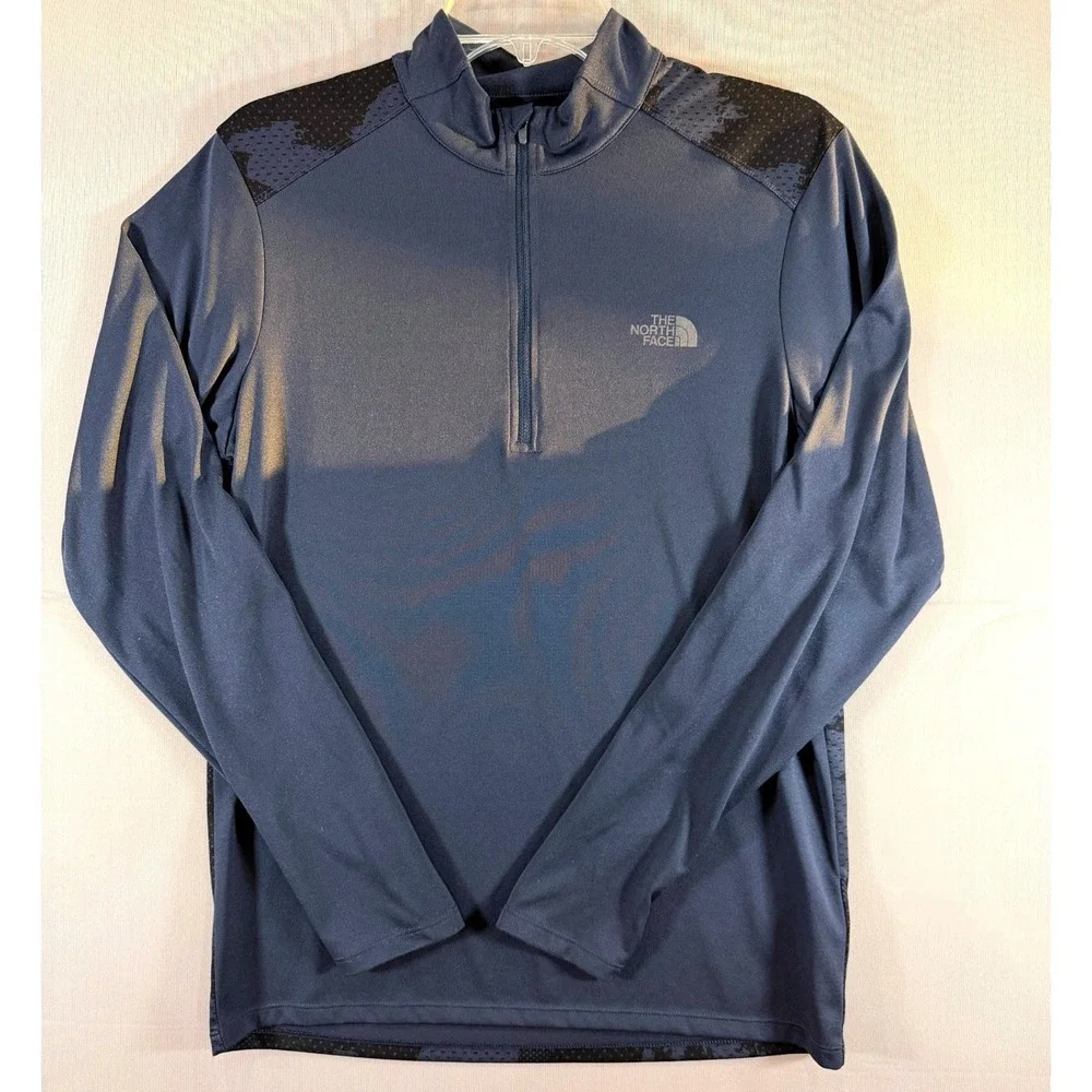 The North Face Mens FlashDry-XD 1/4 Zip Pullover Navy Camo Small